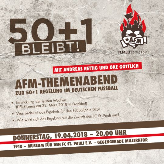 Artikelbild 19. April: 50+1 bleibt! Themenabend mit Andreas Rettig und Oke Göttlich