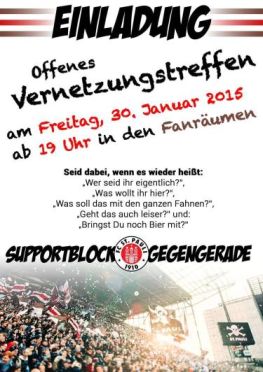 Artikelbild 30. Januar 2015: Offenes Vernetzungstreffen Supportblock Gegengerade