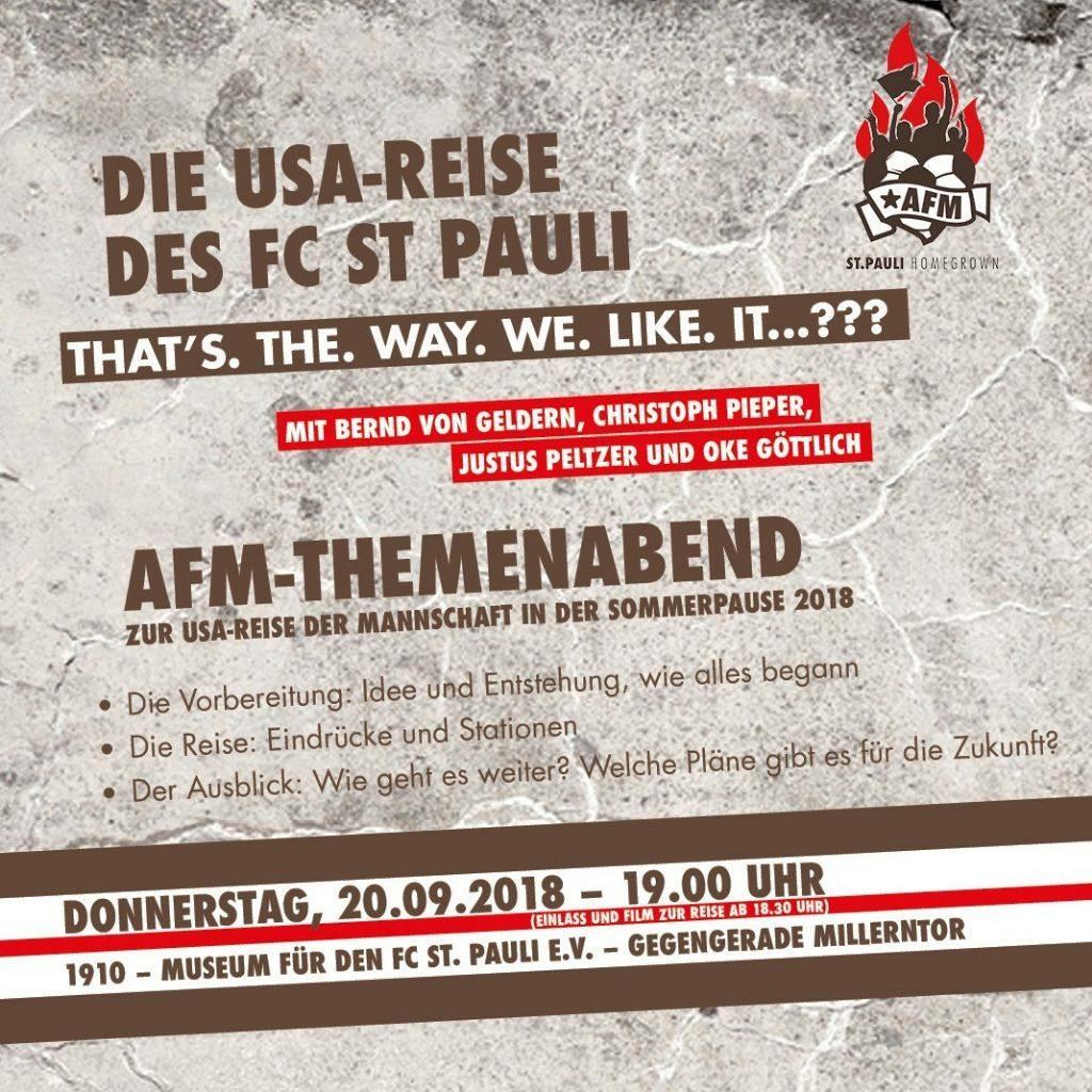 Artikelbild 20.09. AFM-Themenabend: Die USA-Reise des FCSP